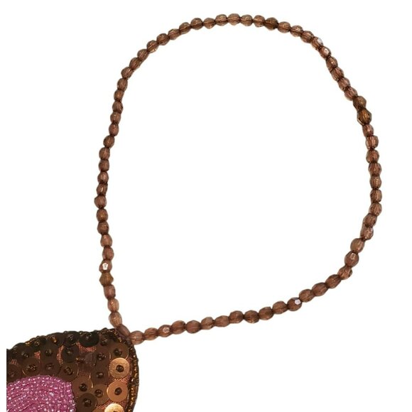 Rare Sanrio Deery-Lou Coin Purse Sequin Beaded Wrist Strap Brown Reindeer Pouch - Picture 4 of 14